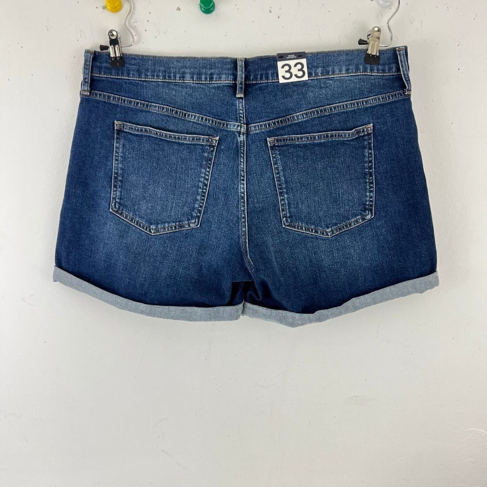 Gap Denim Jean Rolled Hem Shorts Size 16/33 Mid Rise 5inch Inseam - Picture 2 of 9